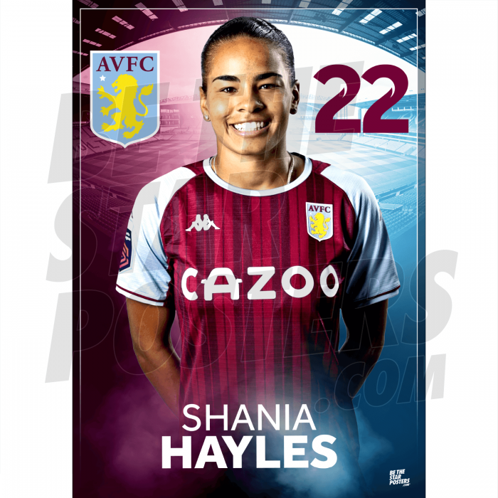Hayles Aston Villa FC Headshot Poster A4 21/22