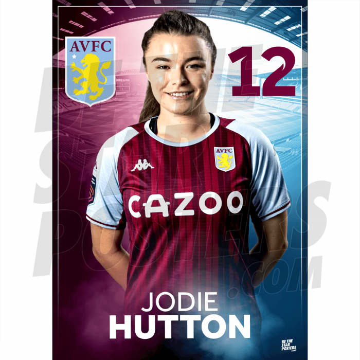 Hutton Aston Villa FC Headshot Poster A3 21/22