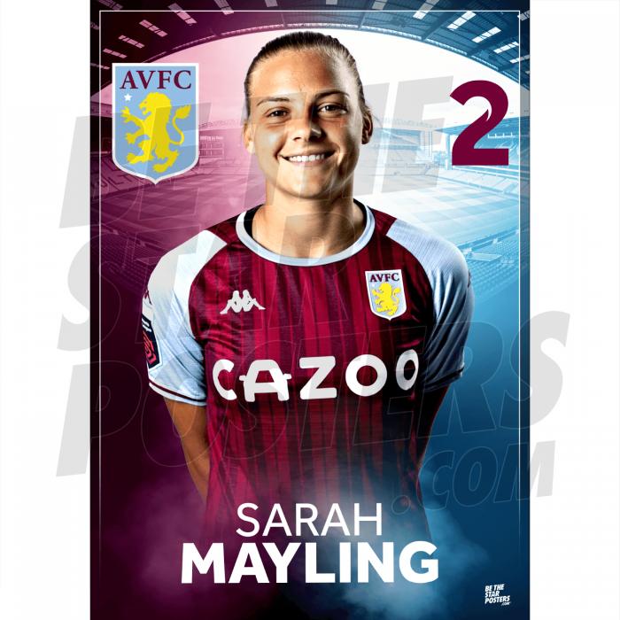 Mayling Aston Villa FC Headshot Poster A3 21/22