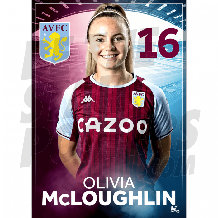 McLoughlin Aston Villa FC Headshot Poster A3 21/22