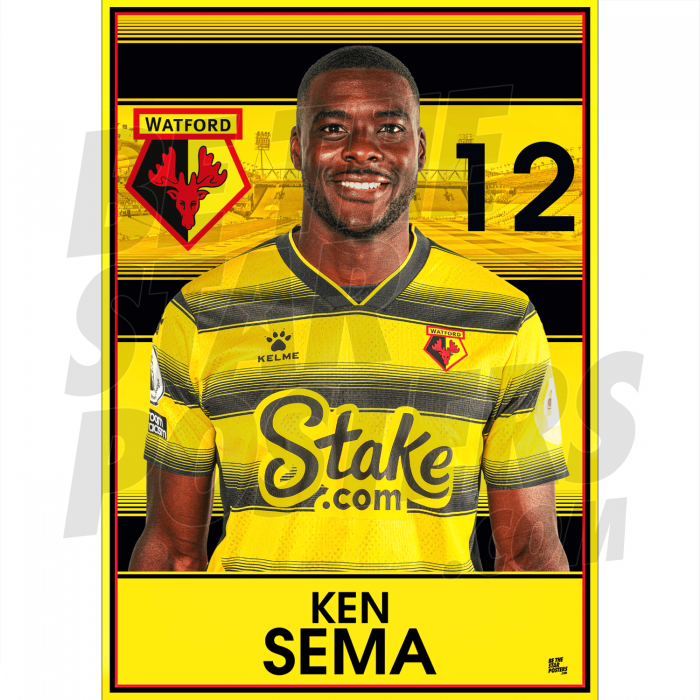 Sema Watford FC Headshot Poster A3 21/22