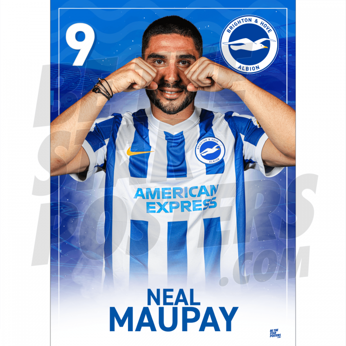Maupay BHAFC Headshot Poster A3 21/22