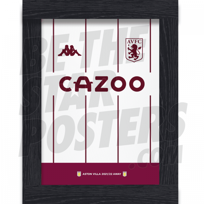 Aston Villa FC Away Shirt Framed Poster A4 21/22
