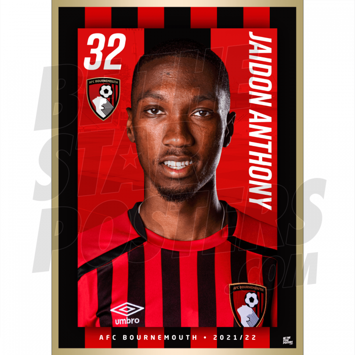 Anthony AFC Bournemouth Headshot Poster A4 21/22