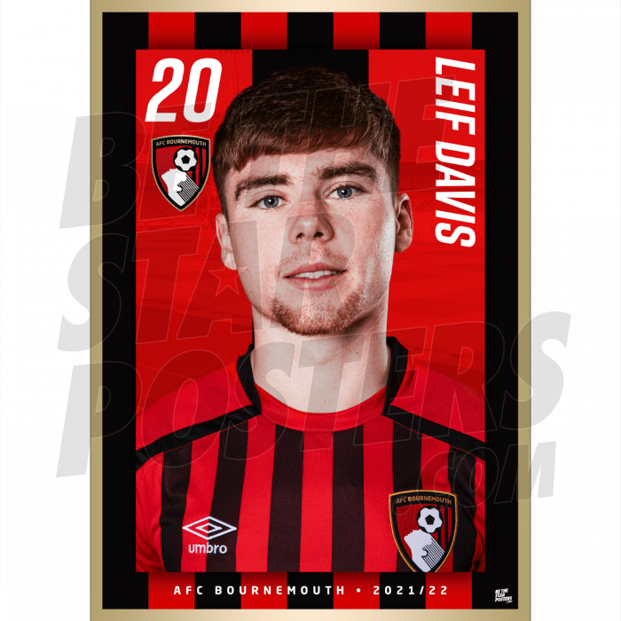 Davis AFC Bournemouth Headshot Poster A4 21/22