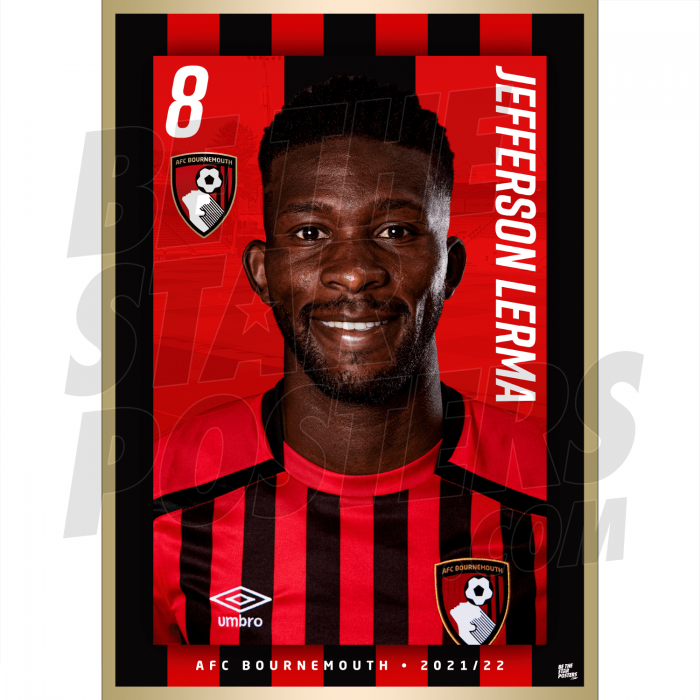 Lerma AFC Bournemouth Headshot Poster A4 21/22