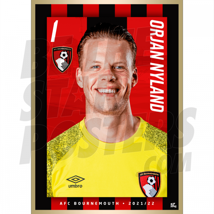 Nyland AFC Bournemouth Headshot Poster A3 21/22