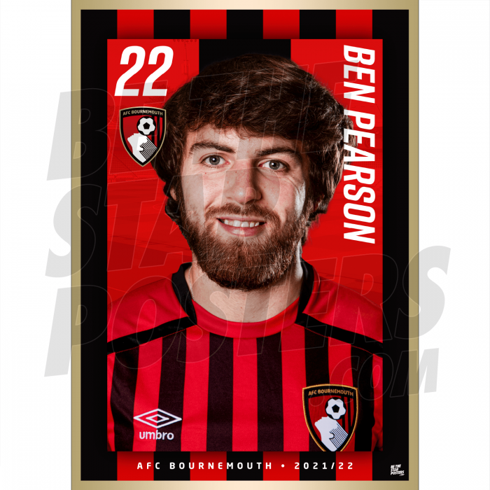 Pearson AFC Bournemouth Headshot Poster A3 21/22