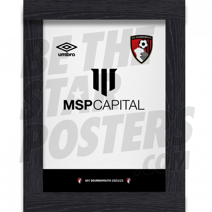 AFC Bournemouth Away Shirt Framed Poster A4 21/22