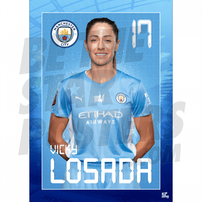 Losada Man City FC Headshot Poster A3 21/22