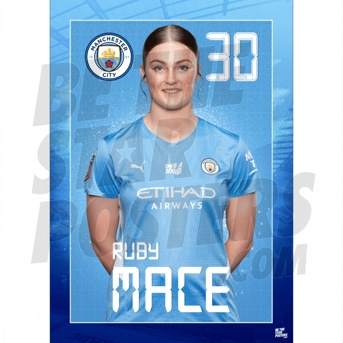 Mace Man City FC Headshot Poster A3 21/22