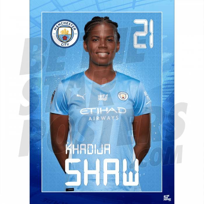 Shaw Man City FC Headshot Poster A3 21/22
