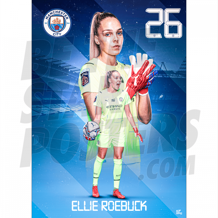 Roebuck Man City Action Poster A3 21/22
