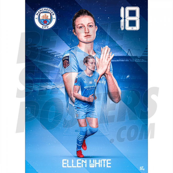 White Man City Action Poster A4 21/22