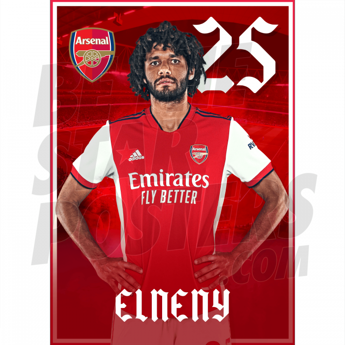 Elneny Arsenal FC Headshot Poster A3 21/22