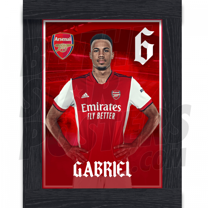 Gabriel Arsenal Framed Headshot Poster A4 21/22