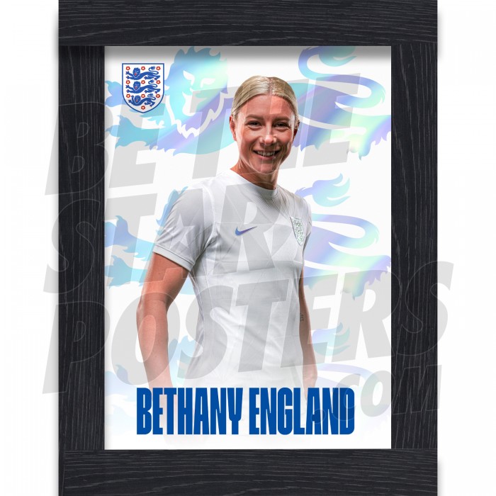 England Lionesses Framed Headshot Poster A3