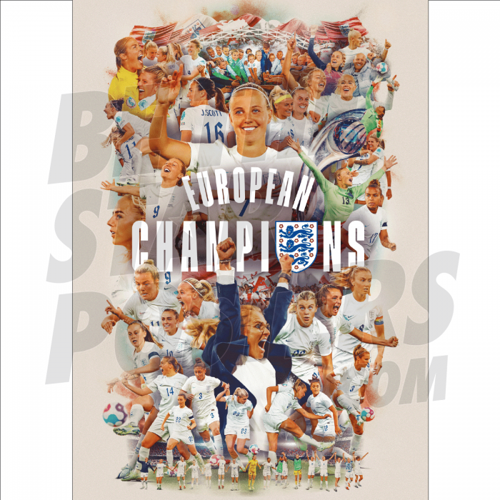 Lionesses European Champions Poster A4