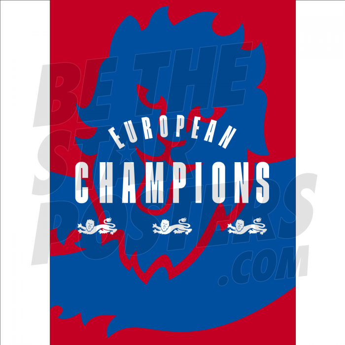 Lionesses European Champions Lions Poster Red A4