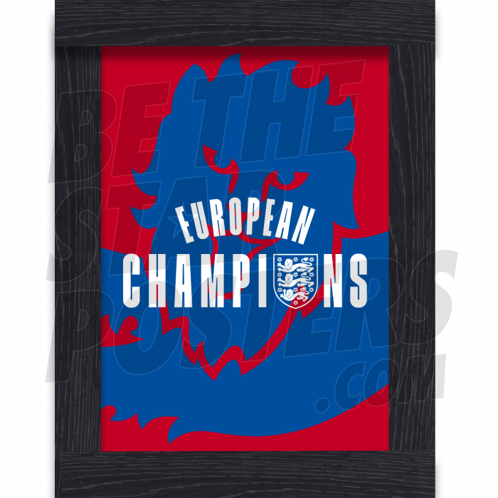 European Champions LText Framed Poster Red A4