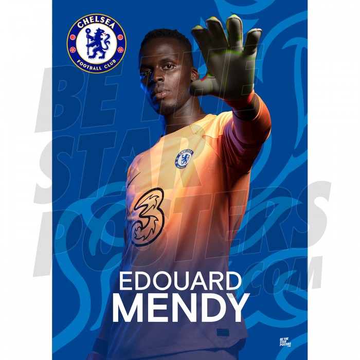 Mendy Chelsea FC Headshot Poster A3 22/23
