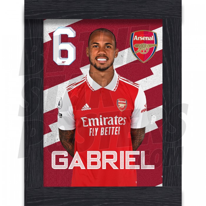 Gabriel Arsenal Framed Headshot Poster A3 22/23