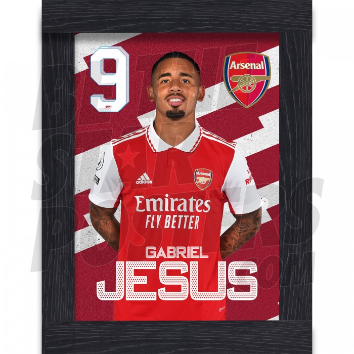 Jesus Arsenal Framed Headshot Poster A4 22/23