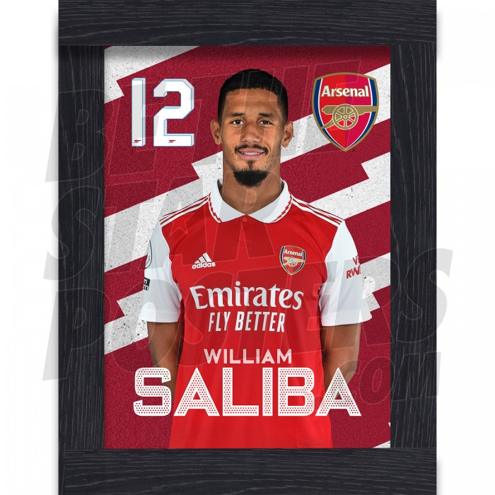 Saliba Arsenal Framed Headshot Poster A4 22/23