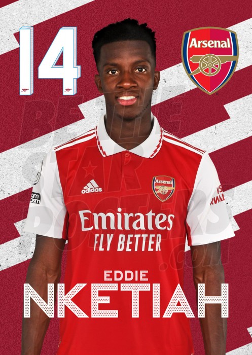 Nketiah Arsenal Headshot Poster A4 22/23