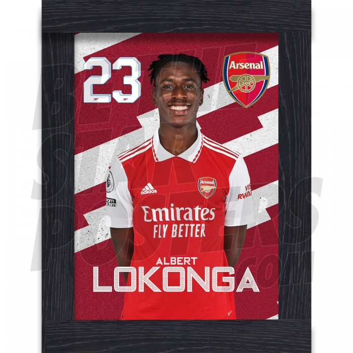 Lokonga Arsenal Framed Headshot Poster A4 22/23