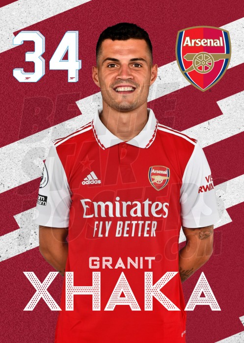 Xhaka Arsenal Headshot Poster A3 22/23