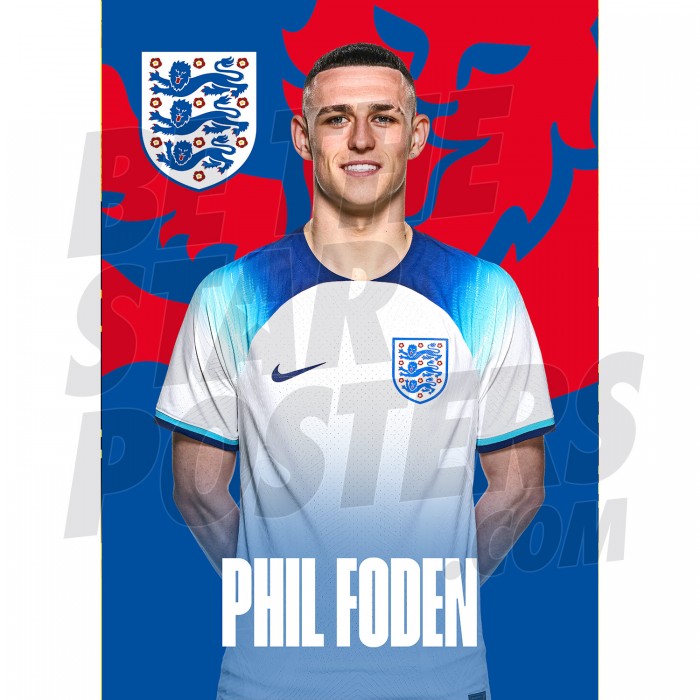 Foden England Home H/S Poster A4 22/23