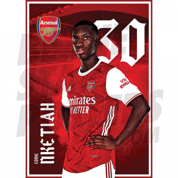 Eddie Nketiah Arsenal FC Headshot Poster A3 20/21
