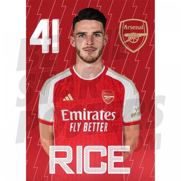 Declan Rice 23/24 Arsenal Headshot Poster