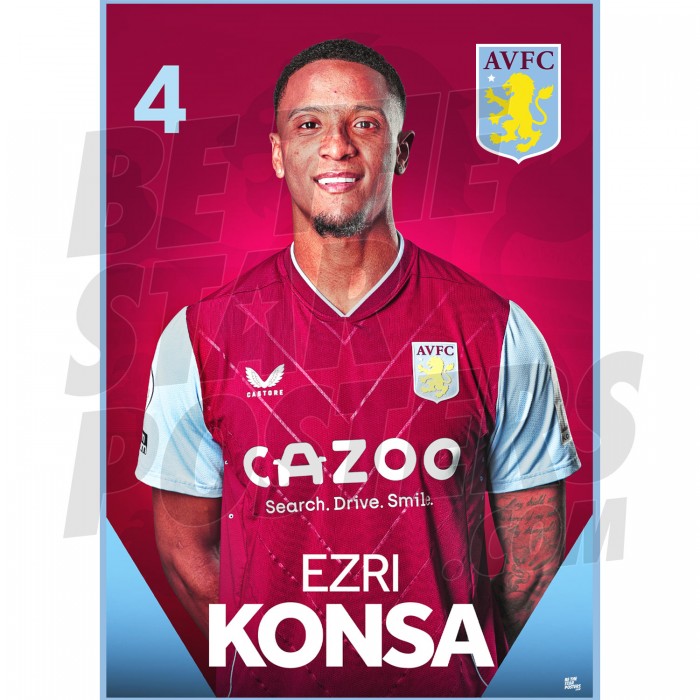 Aston Villa FC Konsa 22/23 Headshot Poster
