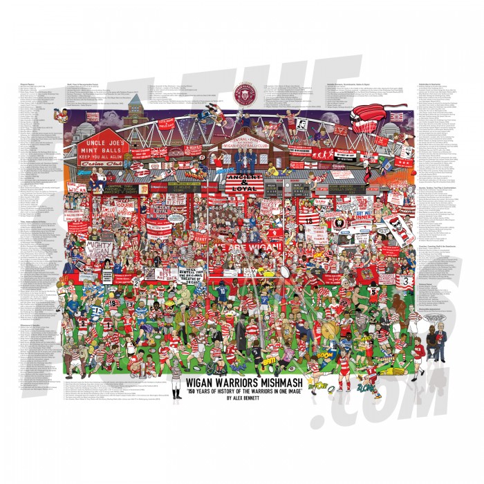 Wigan Warriors Mish Mash 150 Years Poster