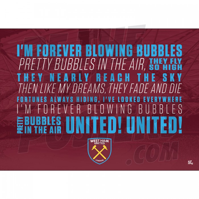 West Ham United FC Chant Poster