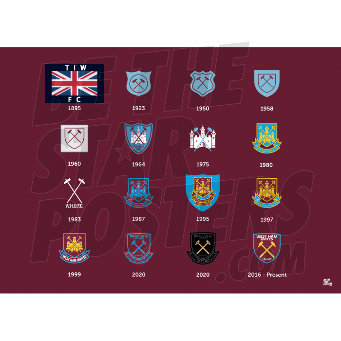 West Ham United FC History Of Crest Poster