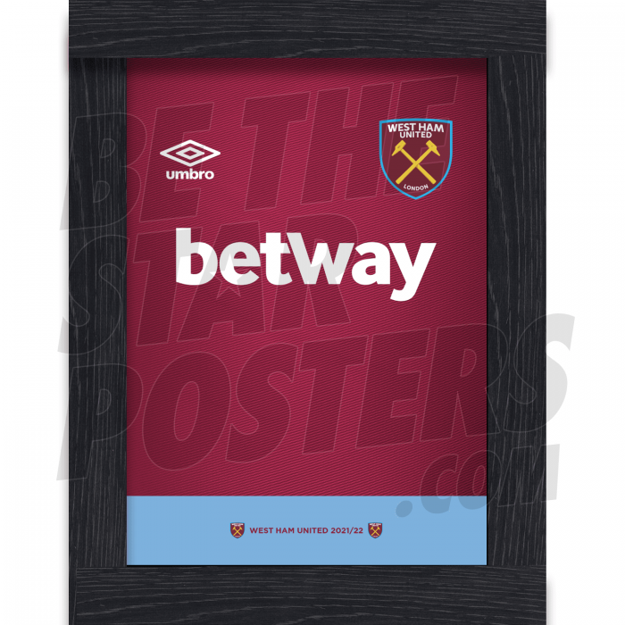 West Ham United FC 2021 Retro Home Shirt Print