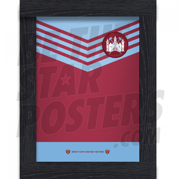 West Ham United FC 1980 Retro Home Shirt Print