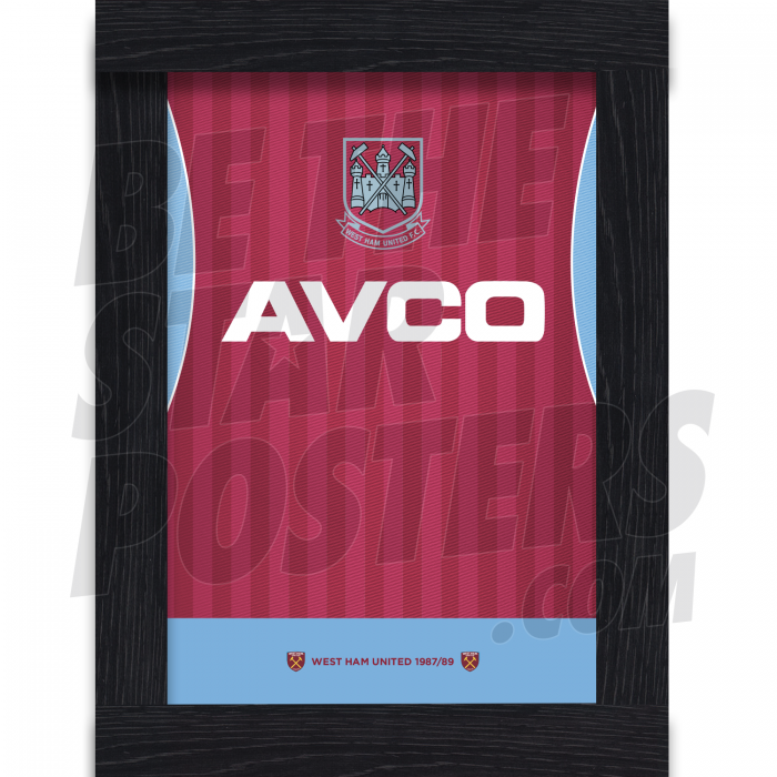 West Ham United FC 1989 Retro Home Shirt Print
