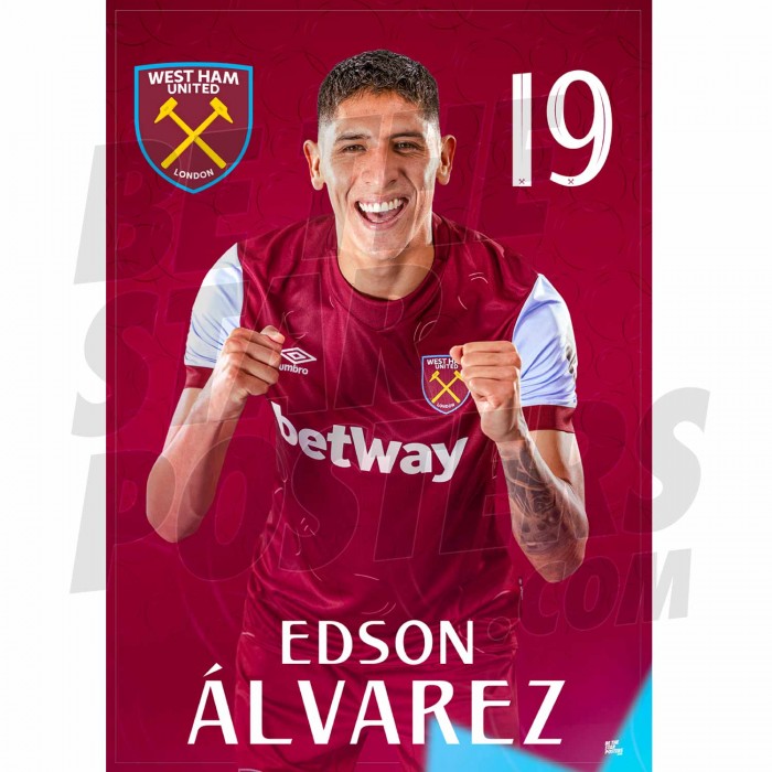 West Ham United FC Alvarez 22/23 Headshot Poster