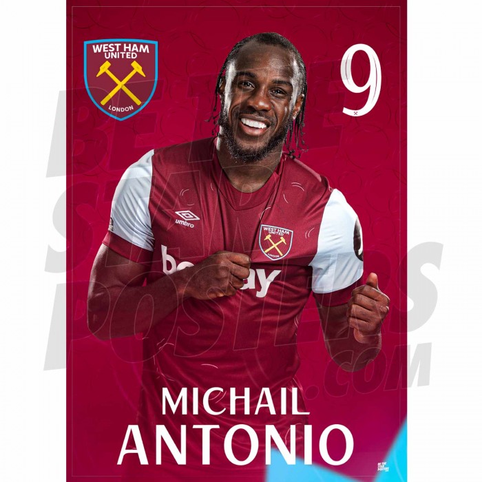 West Ham United FC Antonio 22/23 Headshot Poster