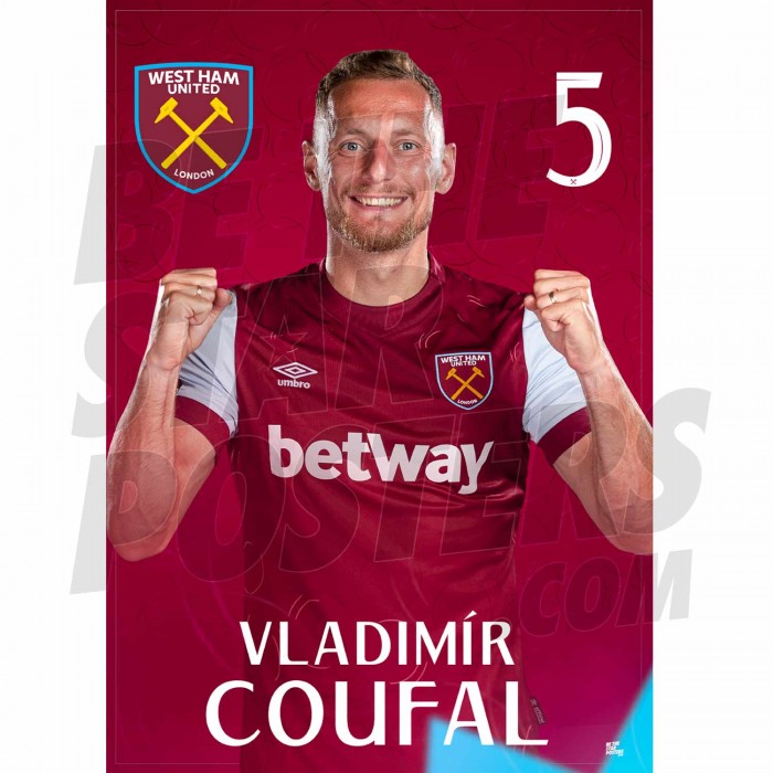 West Ham United FC Coufal 23/24 Headshot Poster