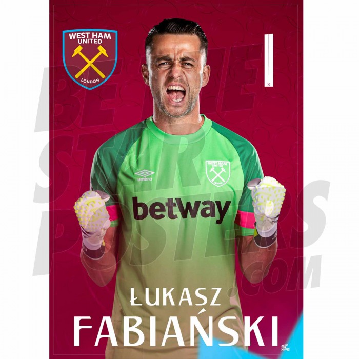 West Ham United FC Fabianski 23/24 Headshot Poster