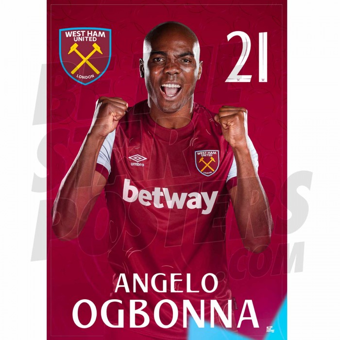 West Ham United FC Ogbonna 23/24 Headshot Poster