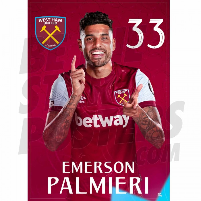 West Ham United FC Emerson 23/24 Headshot Poster