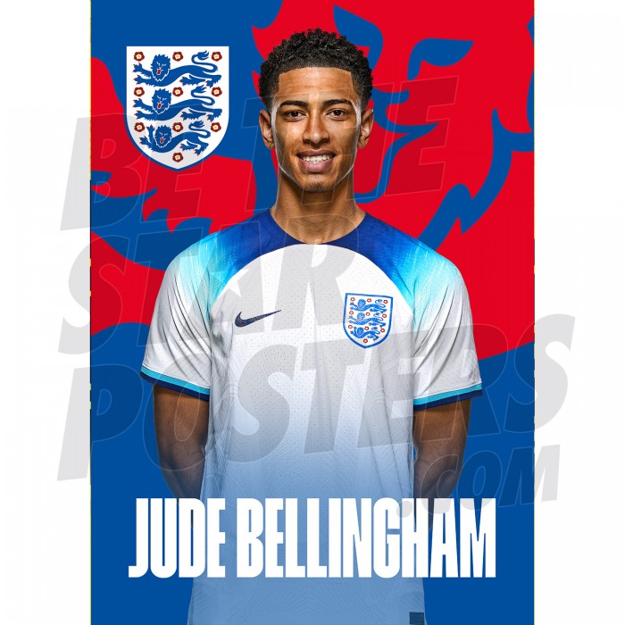England Bellingham Home 22/24 Headshot Poster