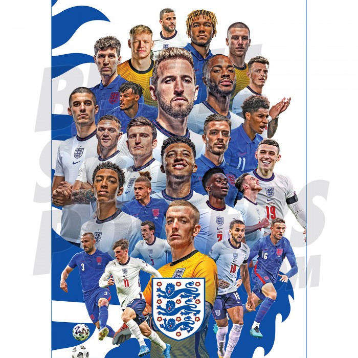 England Squad 20/22 Player Montage Poster