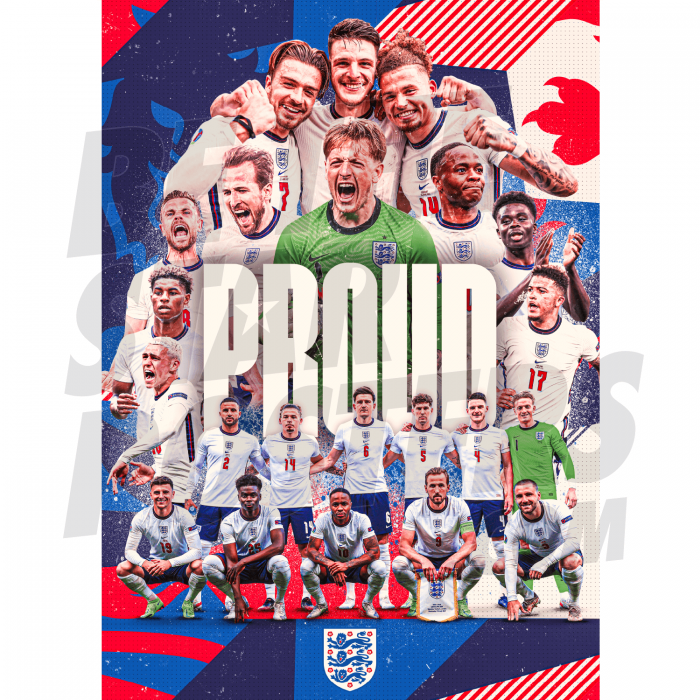 England Proud Euro 2020 Player Montage Poster